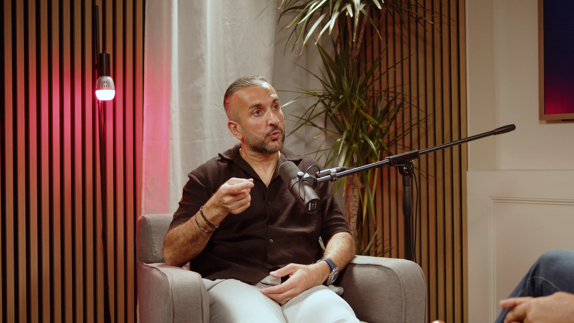 Single-camera still frame from a recorded episode